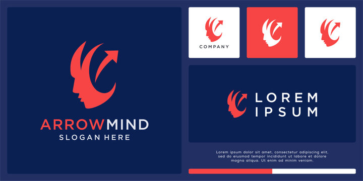Arrow mind logo design template