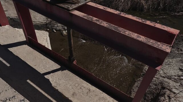 an abandoned open sluice for watering and irrigating fields and farmland