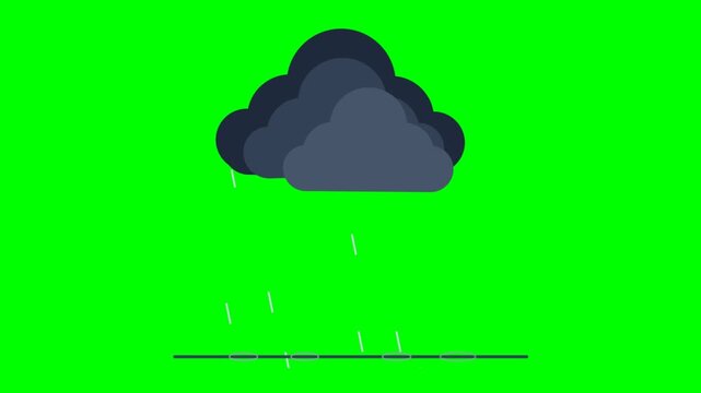 Dark Storm Cloud with Lightning Over Green Landscape During Rainstorm.