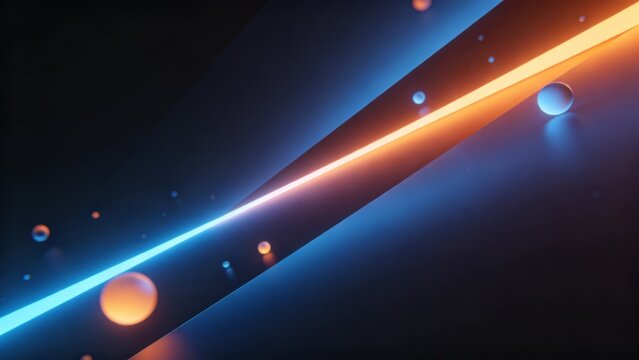 Abstract neon light spheres