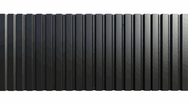 Seamless dark black corrugated metal texture featuring industrial ribbed steel shipping container wall pattern with repetitive aluminum grooves for architectural background design.