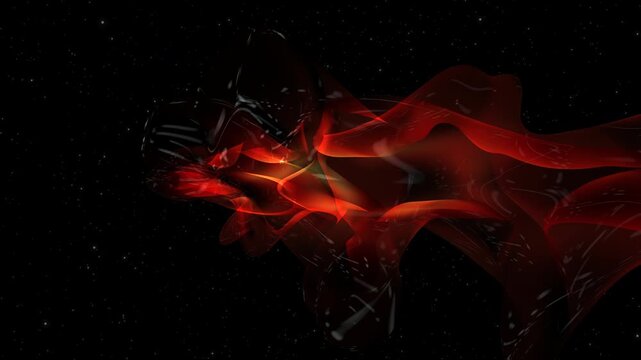 Dynamic 3D glowing energy waves representing artificial intelligence data processing and quantum field computing. Perfect for corporate tech and science presentations.