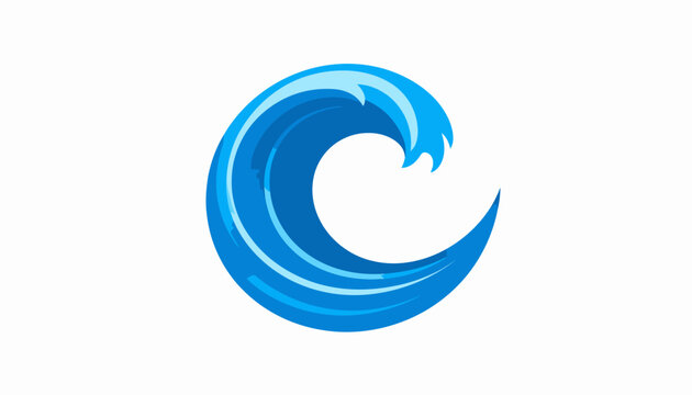 Blue wave logo ocean symbol.