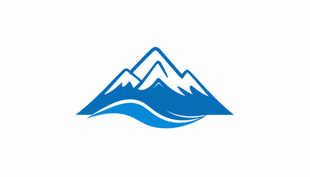 Blue mountain logo with wave.