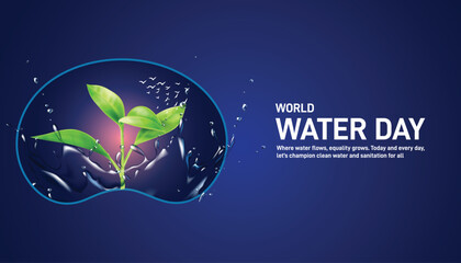 World Water Day concept poster, banner, social media post, postcard, background, backdrop, template, greeting card, web banner, cover design vector illustration © MstMouluda