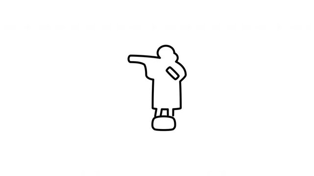 Minimalist outline animation of a classic Christopher Columbus monument statue drawing on and fading out. Features a clean pop up style in 3 color setups.