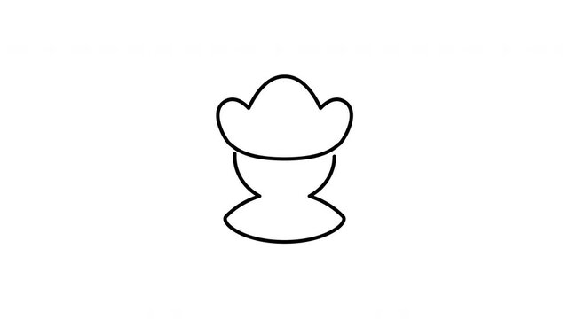 Minimalist outline animation of a historic explorer captain profile portrait bust drawing on and fading out. Features a clean pop up style in 3 color setups.