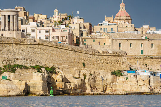 seafront and walls, Valletta, Republic of Malta, Europe