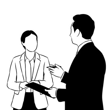 Bussiness teamwork breafing minimalist vector illustration transparent background