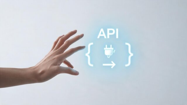 Hand interacting with API icon