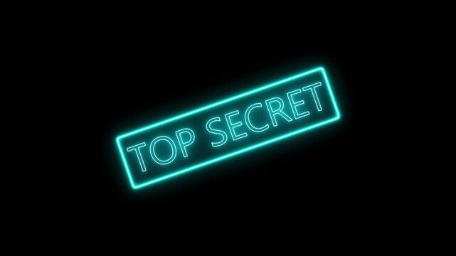 Vintage top secret file folder with bold cyan stamp, aged papers, and retro espionage aesthetic. confidential document, secure folder data privacy File security, archive 4k motion graphics video.