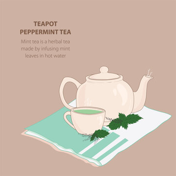 teapot, papermint tea, sage, claypot, 