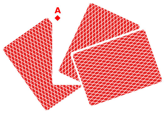 A collection of vector playing cards featuring various layouts, including a stack of cards and fan arrangements with the Ace of Spades.
