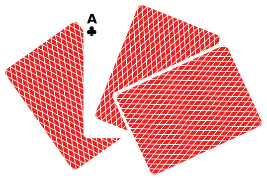 A collection of vector playing cards featuring various layouts, including a stack of cards and fan arrangements with the Ace of Spades.