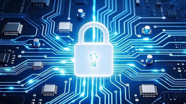 Circuit board with padlock symbol