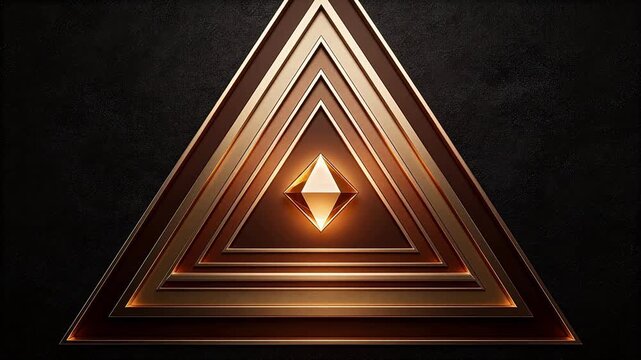 Nested golden triangles on dark background