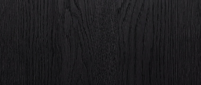 Dark black oak wood texture background surface with vertical natural grain pattern