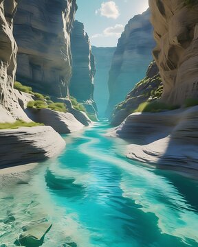 Scenic turquoise river majestic canyon landscape wallpaper images