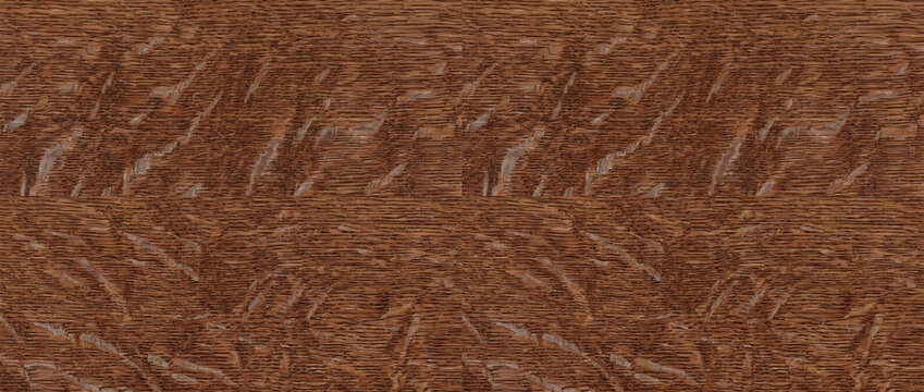 Dark brown quarter sawn oak wood texture background showing natural timber grain and distinctive ray flecks