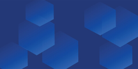Obraz premium Modern abstract blue background with glowing geometric lines. Blue gradient hexagon shape design. Futuristic technology concept.