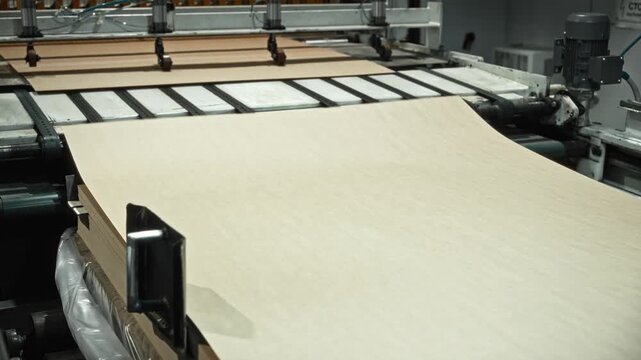 Conveyor Surface Examination Method. Kraft Sheet Movement And Quality Control On Production Line