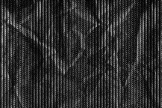Abstract pixelated black and white background with scattered flowing lines and digital noise effect.