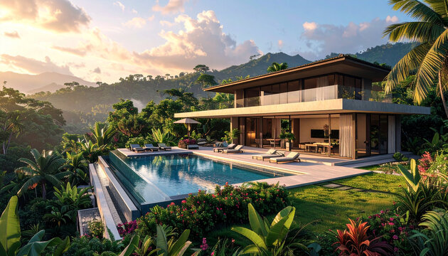 Luxury villa mountain view