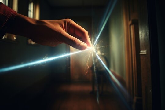 Magic beam light architecture illuminated.