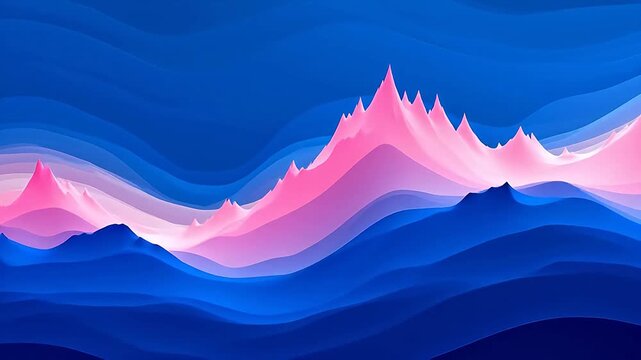 Abstract wave mountain landscape