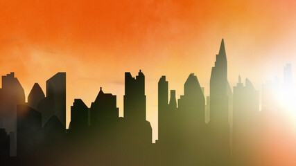 Fototapeta premium hot weather in city, scorching summer day in heat wave