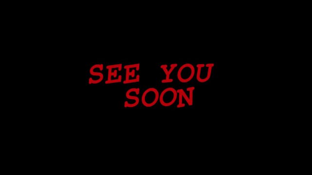 Red Textured Typography Message Expressing A Promise Of Returning Or A Future Meeting On A Minimalist Dark Background