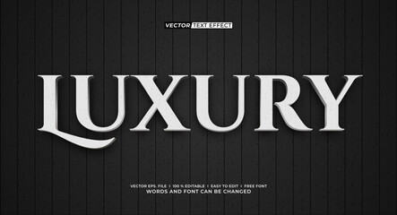 Luxury White 3D Editable Text Effect Template with Elegant Serif Typography Vector © Robertcreative