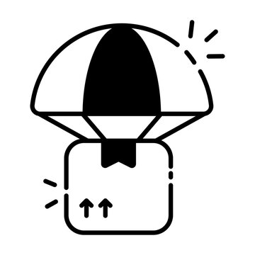 An icon design of parachute delivery
