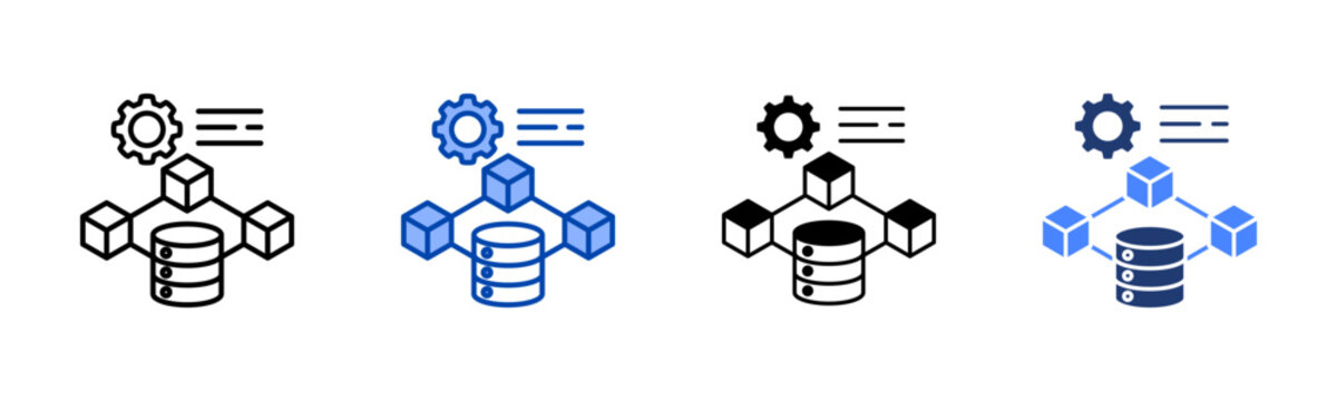 Microservice Icon with Multy Style Variations