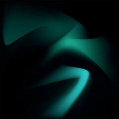 Abstract dark teal and black fluid gradient background with dynamic neon waves © SarifinJahan