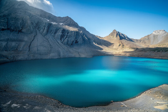 rocks by alpine lake, Bavaria, Germany