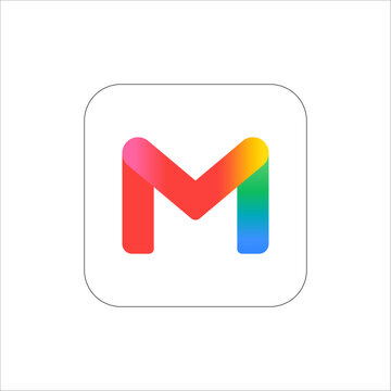 New Gmail app icon in original style. Vector icon isolated on transparent background. Illustrative editorial use.
