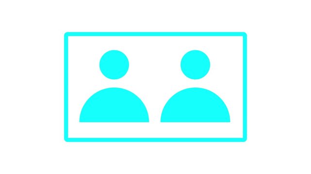 Animated id linear icon. Personal data verification. Identification. Access approved.