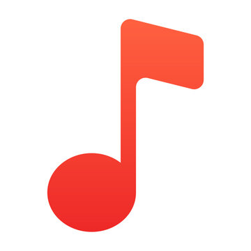 A red music note icon on a transparent background