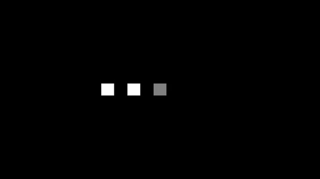 Dot loading thinking animation on black and white background animated. dots loading icon animation 4k.