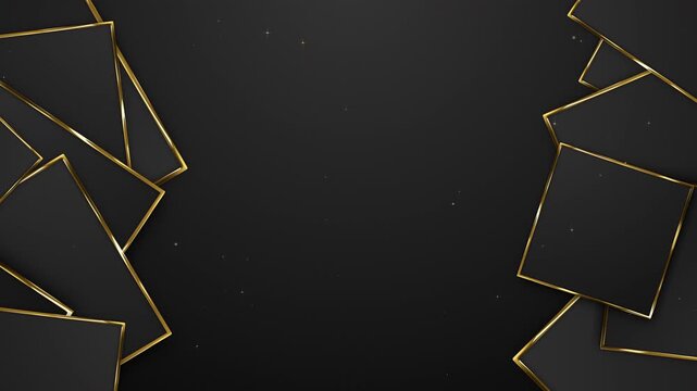 Luxury Dark with Floating Gold Trimmed Squares Particles Awards Trailer Titles Cinematic Openers Intro Luxury Background Loop