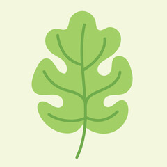 Tropical green leaf vector illustration. Flat cartoon exotic jungle plant foliage, rainforest nature botanical isolated design element © clelia-clelia