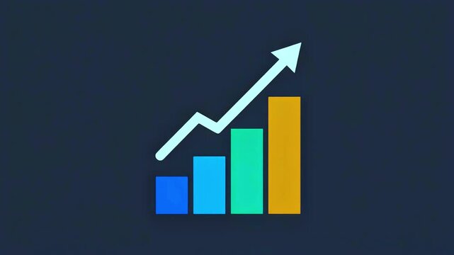 Animated Bar Chart with Upward Trend Arrow
