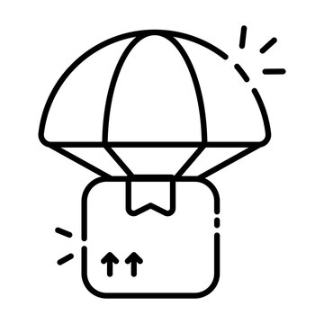 An icon design of parachute delivery
