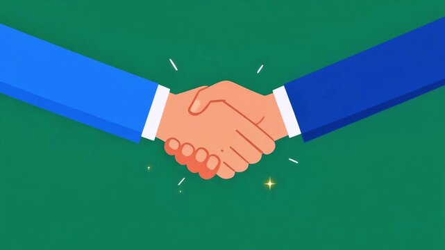 Business Handshake Animation on Green Screen