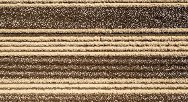 Close-up of Textured Fabric with Alternating Stripes in Neutral Tones