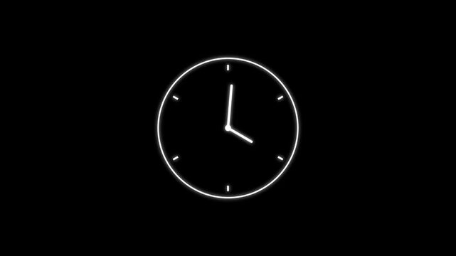 24 Hours Animated Clock. ALpha Channel Included. clock icon with moving arrows in 12 hour loop. Stopwatch animation.