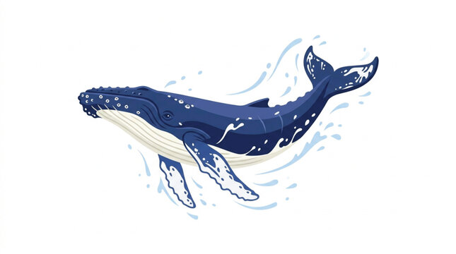 vector illustration of a whale 