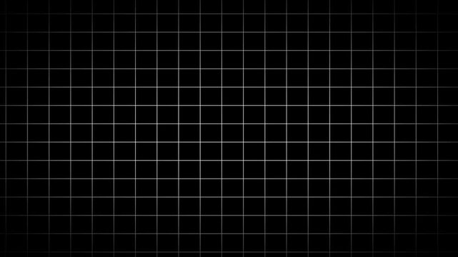 Intersecting white lines on black animated background forming moving grid and digital graph display, Animated Black Background with White Grid Lines and Intersecting Lines graph. 