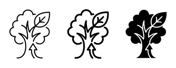 Eco-friendly Tree Icons, Nature Growth Symbols, Sustainable Development Graphics, Green Energy Concepts, Environmental Icons © Nusrat